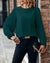 Blouse verte élégante à manches plissées pour femmes