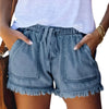 Shorts en denim femme avec taille élastique - style décontracté pour l'été