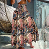 Jupe maxi - jupe élégante taille haute avec impression tropicale