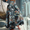 Jupe maxi - jupe élégante taille haute avec impression tropicale