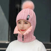 Bonnet balaclava en tricot avec fermeture éclair - accessoire d'hiver pour femmes