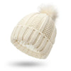 Bonnet tricoté - chapeau d'hiver pour femmes avec pompon en fausse fourrure