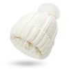 Bonnet tricoté - chapeau d'hiver pour femmes avec pompon en fausse fourrure