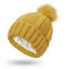 Bonnet tricoté - chapeau d'hiver pour femmes avec pompon en fausse fourrure