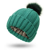 Bonnet tricoté - chapeau d'hiver pour femmes avec pompon en fausse fourrure