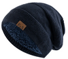 Bonnet tricoté - chapeau slouchy pour femmes avec doublure en peluche