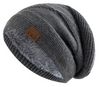 Bonnet tricoté - chapeau slouchy pour femmes avec doublure en peluche