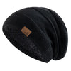 Bonnet tricoté - chapeau slouchy pour femmes avec doublure en peluche