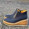 Bottes à talon wedge - élégantes bottines noires pour femmes