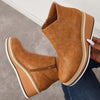 Bottes à talon wedge - élégantes bottines noires pour femmes