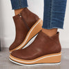 Bottes à talon wedge - élégantes bottines noires pour femmes