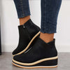 Bottes à talon wedge - élégantes bottines noires pour femmes