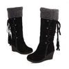 Bottes à talons compensés pour femmes - footwear d'hiver chic et confortable