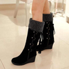 Bottes à talons compensés pour femmes - footwear d'hiver chic et confortable