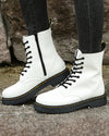 Bottes chelsea en cuir noir pour femmes - style lacé et zip pratique