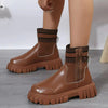 Bottes chevilles - chaussures tendances à semelle épaisse pour femmes