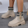 Bottes chevilles - chaussures tendances à semelle épaisse pour femmes