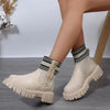 Bottes chevilles - chaussures tendances à semelle épaisse pour femmes