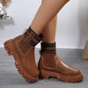 Bottes chevilles - chaussures tendances à semelle épaisse pour femmes