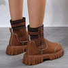 Bottes chevilles - chaussures tendances à semelle épaisse pour femmes