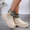 Bottes chevilles - chaussures tendances à semelle épaisse pour femmes