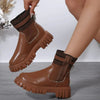 Bottes chevilles - chaussures tendances à semelle épaisse pour femmes