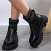 Bottes chevilles - chaussures tendances à semelle épaisse pour femmes