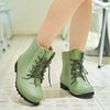 Bottes chevilles en caoutchouc pour femmes - chaussures lacées imperméables