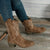 Bottes cowboy camel - bottines brodées pour femmes avec talon bloc