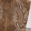 Bottes cowboy camel - bottines brodées pour femmes avec talon bloc