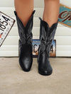 Bottes de cowboy - chaussures en simili cuir élégantes pour femmes avec doublure douce
