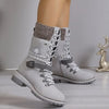 Bottes d'hiver imperméables - bottines à lacets pour femmes