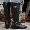 Bottes en cuir mi-hautes - élégantes bottes d'équitation pour femmes