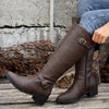 Bottes en cuir mi-hautes - élégantes bottes d'équitation pour femmes