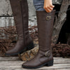 Bottes en cuir mi-hautes - élégantes bottes d'équitation pour femmes