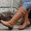 Bottes en cuir mi-hautes - élégantes bottes d'équitation pour femmes