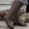 Bottes en cuir mi-hautes - élégantes bottes d'équitation pour femmes