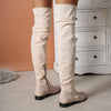 Bottes hautes - chaussures tendance en effet daim pour femmes