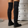 Bottes hautes - chaussures tendance en effet daim pour femmes