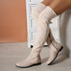 Bottes hautes - chaussures tendance en effet daim pour femmes