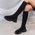 Bottes hautes en tricot - élégantes bottes chaussettes stretch pour femmes