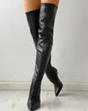 Bottes montantes - bottes en cuir noir zippées pour femmes