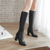 Bottes montantes élégantes en simili cuir pour femmes