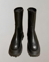Bottes noires hauteur genoux - chaussures à semelle épaisse pour dames