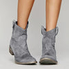 Bottes western à chevilles - chaussures en daim vintage pour femmes