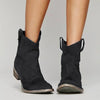 Bottes western à chevilles - chaussures en daim vintage pour femmes