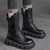 Bottines à lacets pour femmes - chaussures à talons épais tendance