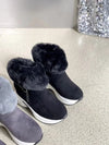 Bottines à talon compensé avec fourrure synthétique - élégantes et tendance