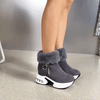 Bottines à talon compensé avec fourrure synthétique - élégantes et tendance