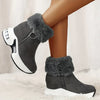 Bottines à talon compensé avec fourrure synthétique - élégantes et tendance